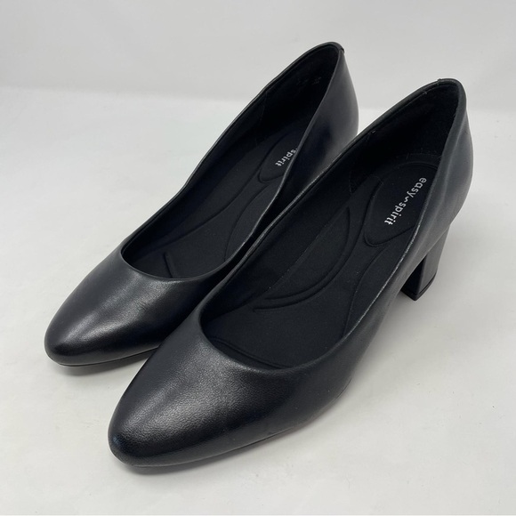 Easy Spirit Womens Cosma Black Leather Pointed Toe Dressy Pumps Shoes - Picture 10 of 12